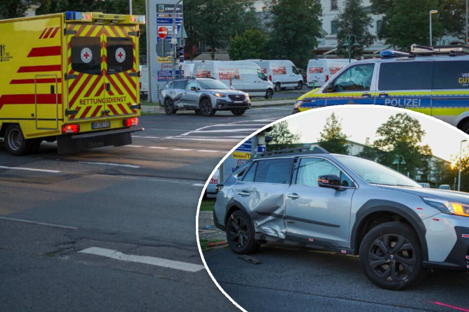 Crash auf neuer Königsbrücker Radspur: Subaru rammt Straßenbahn!