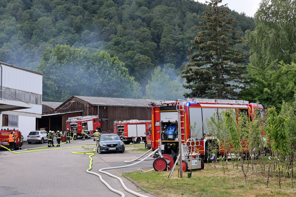 Die Feuerwehr konnte den Brand in der Lagerhalle schnell unter Kontrolle bringen.