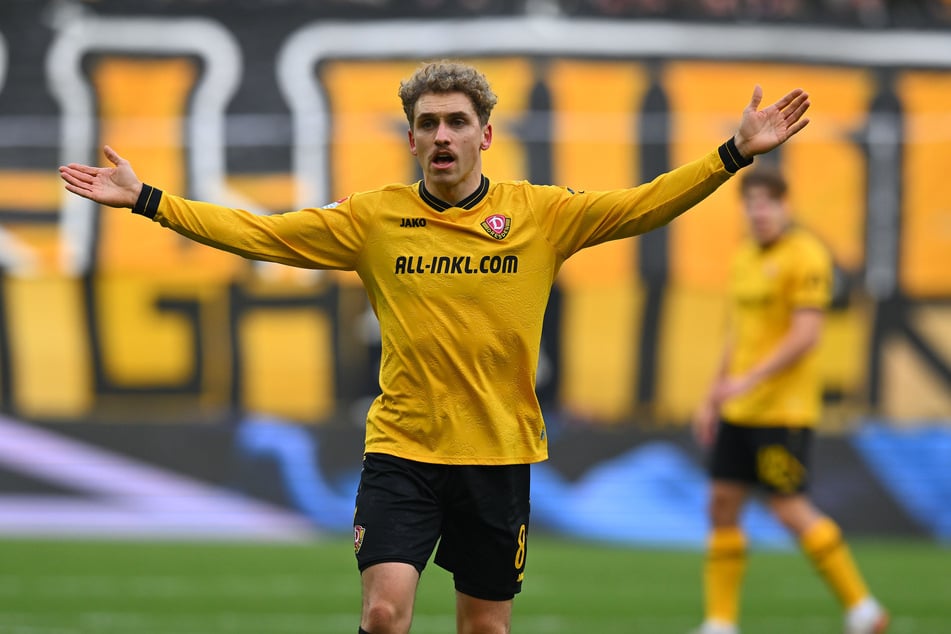 Dynamos Luca Herrmann (26) lieferte gegen die Fortuna aus Düsseldorf eine bärenstarke Leistung ab.