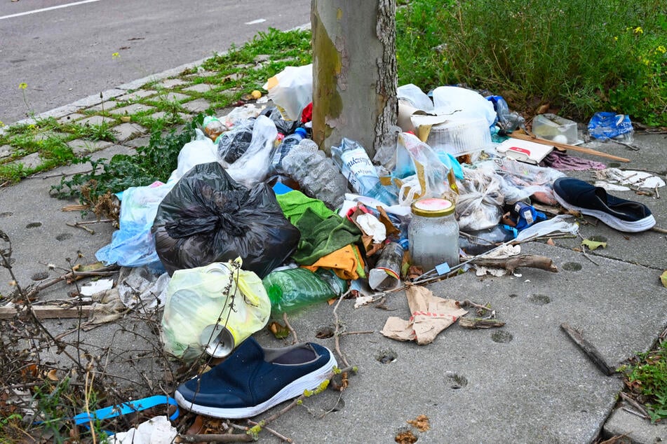 Da es an Entsorgungsmöglichkeiten fehlt, landet der Müll auf den Grünflächen.