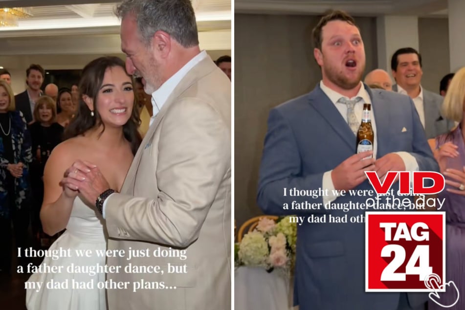 This bride's dad played childhood recordings during their father-daughter dance – and nobody was prepared for what happened next.