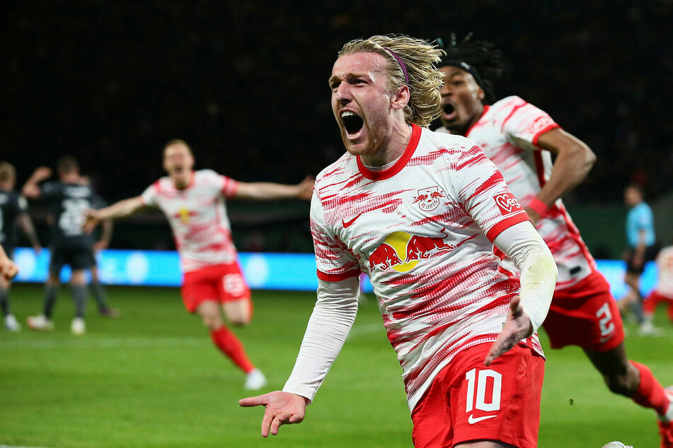 Ein Bild sagt bekanntlich mehr als 1000 Worte: Emil Forsberg mit seinem sekundenlangen Jubelschrei nach seinem Siegtor in der 2. Minute der Nachspielzeit.