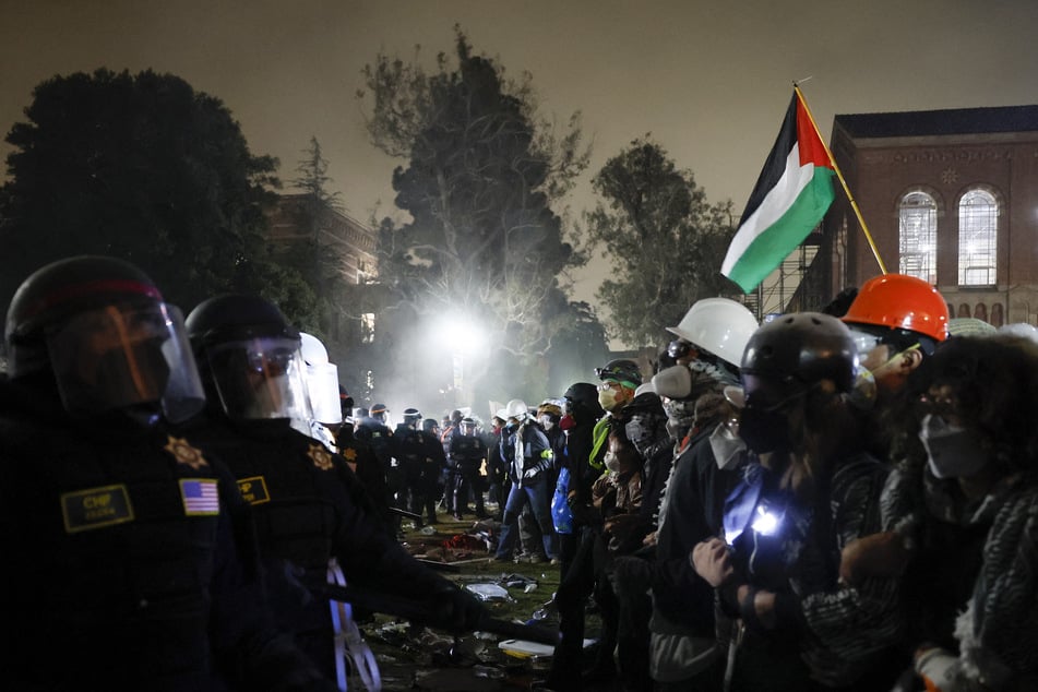 Cops in riot gear launched teargas and flashbangs on UCLA students protesting in solidarity with Gaza on Thursday morning.