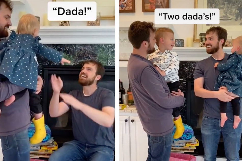 After a minute of back-and-forth, the brother and sister decided that both their dad and his identical twin were their dads.