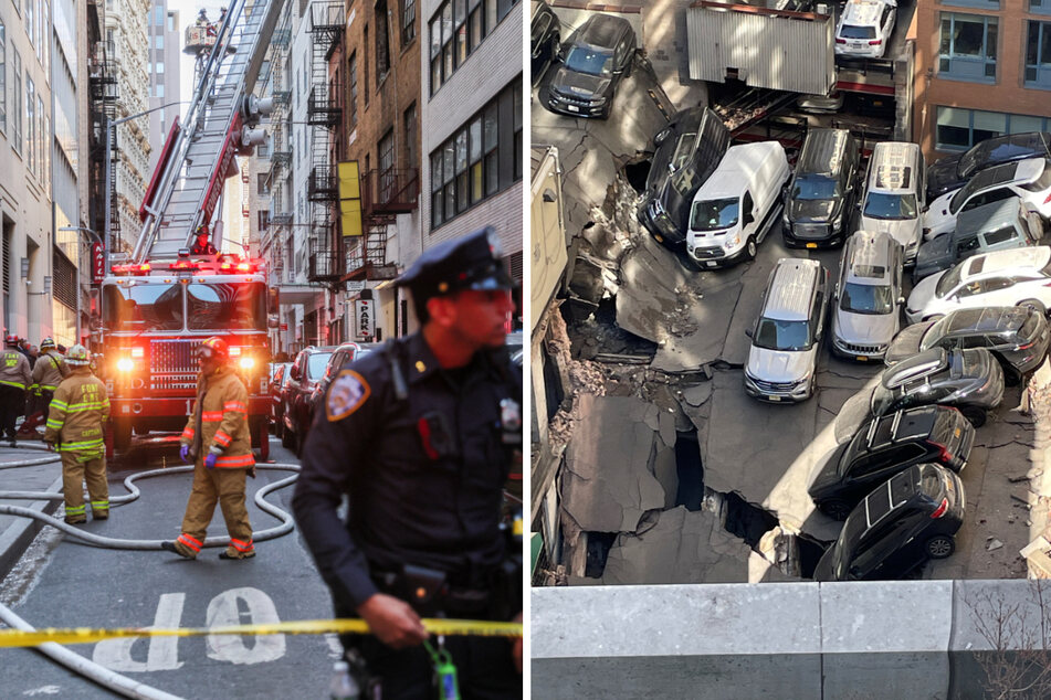 One person was killed and six others were injured in a partial building collapse Tuesday in lower Manhattan.
