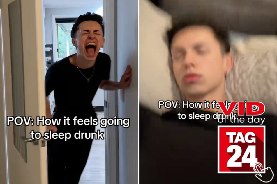 This man showed viewers exactly what it feels like to go to sleep drunk!