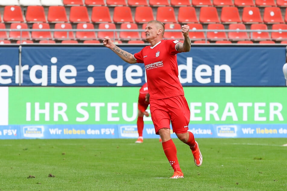 Kann er am morgigen Freitag wieder jubeln? FSV-Spieler Marc-Philipp Zimmermann (35) ist laut aktuellem Stand gegen Lok Leipzig am Start.