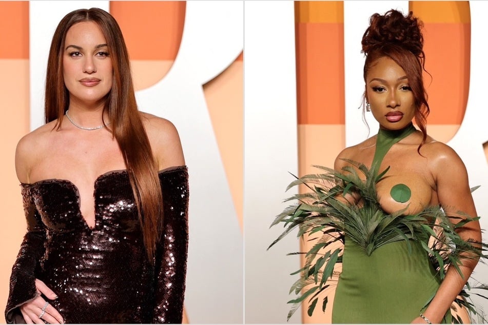 Megan Thee Stallion (r.) had an awkward moment at the Vanity Fair's Oscar After party with Summer House star Hannah Berner.