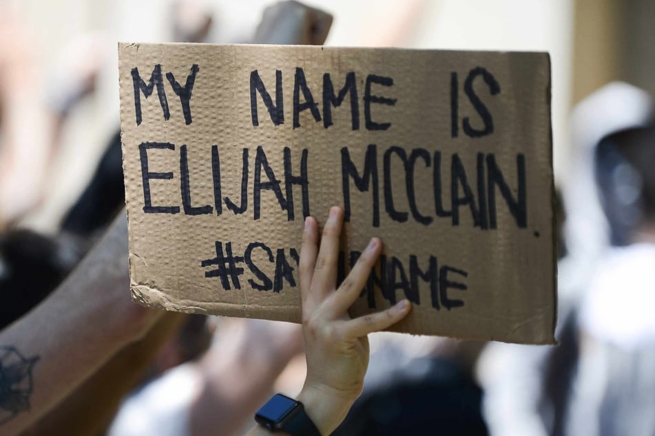 A rally outside the Aurora Police Department Headquarters to demand justice for Elijah McClain in 2020 in Aurora, Colorado.