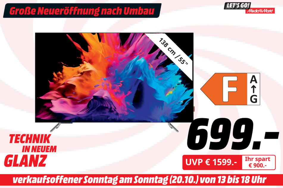 55-Zoll Grundig-Fernseher für 699 statt 1.599 Euro.