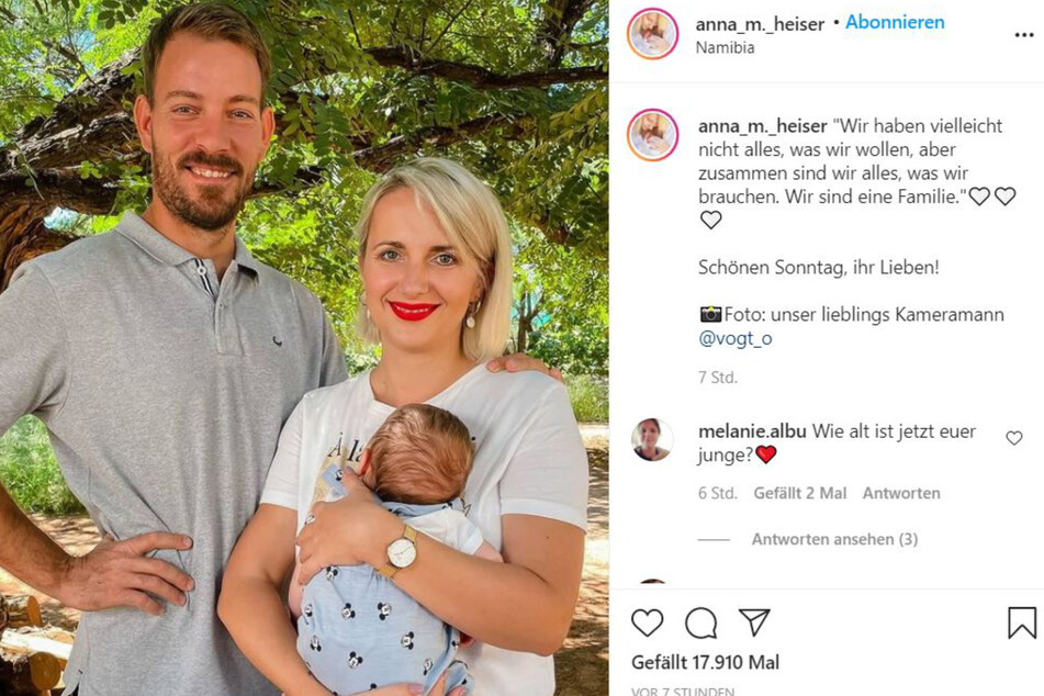 Anna (30) und Gerald Heiser (35) mit ihrem kleinen Sohn (12 Wochen).