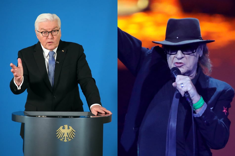 Bundespräsident Frank-Walter Steinmeier (65, l.) hat Rockmusiker Udo Lindenberg (74) anlässlich seines 75. Geburtstags gewürdigt.