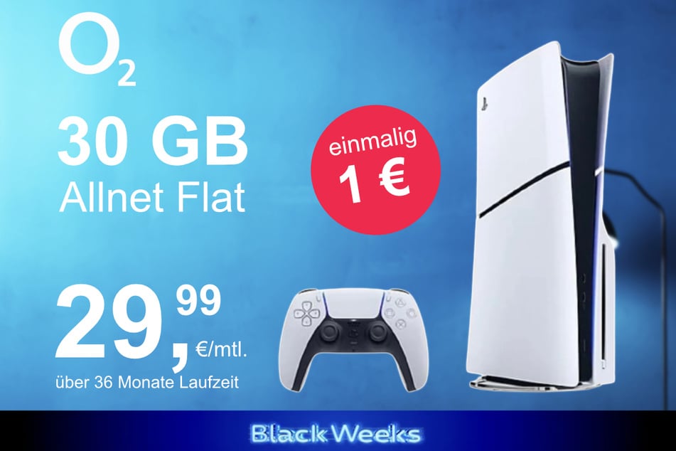 Die PS5 Slim Digital Edition im o2 Mobile M inkl. 30 GB+ für einmalig nur 1 Euro.