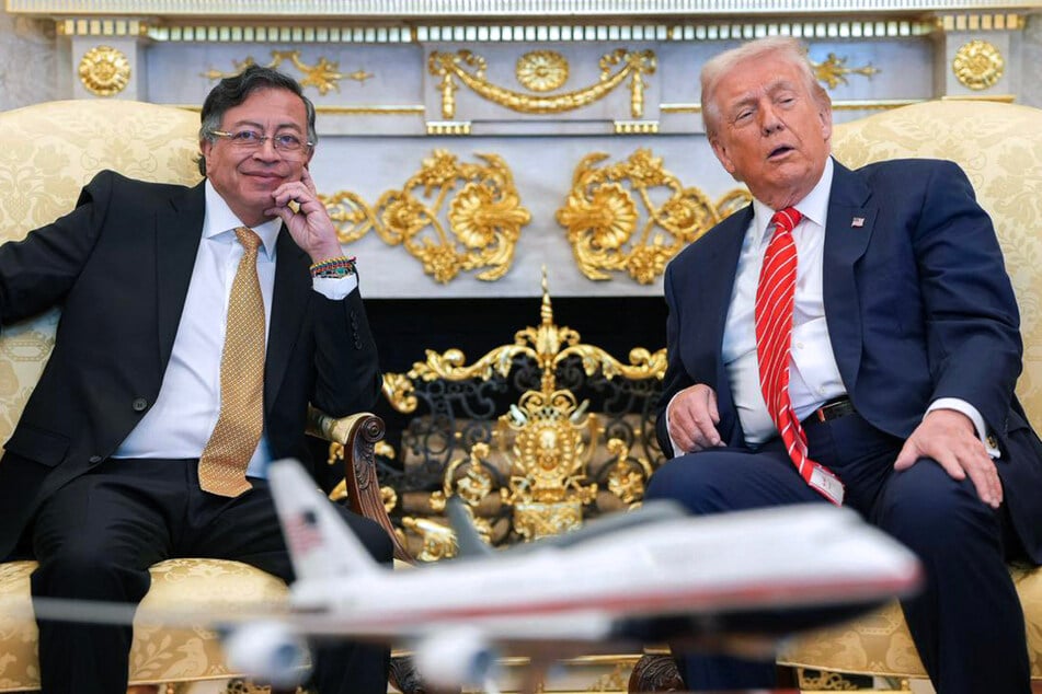 President Donald Trump (r.) and Colombian counterpart Gustavo Petro appeared to bury the hatchet during their White House meeting on Tuesday.
