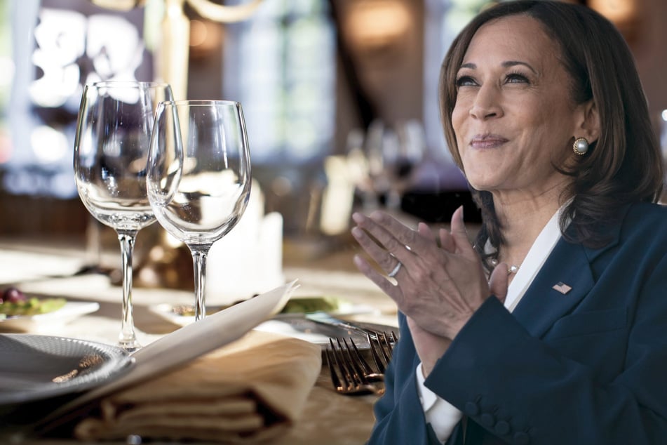 Kamala Harris is restarting the tradition of inviting all female senators to a dinner party at her residence (collage, stock image).