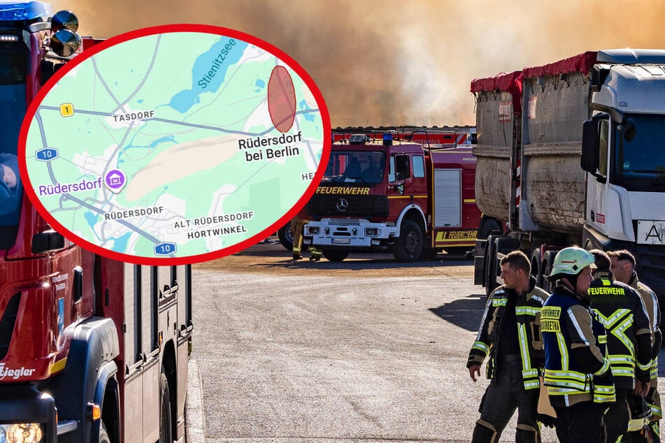 Großbrand auf Firmengelände in Brandenburg: Warnung über NINA