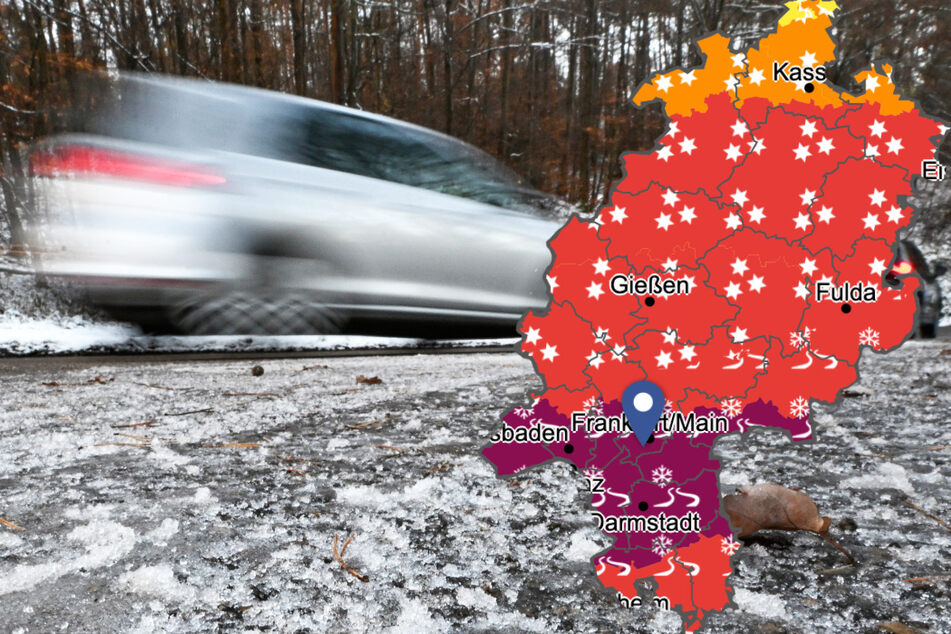 Der Deutsche Wetterdienst hat eine Unwetterwarnung für Frankfurt am Main und Hessen herausgegeben: Neben Schnee muss mit gefrierendem Regen und Glatteis gerechnet werden.