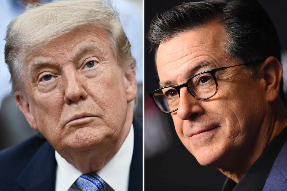 The Late Show frontman Stephen Colbert (r) will host the final edition of the 33-year-old cultural institution on Thursday night, after it was canceled by CBS as the network courts President Donald Trump (l.)