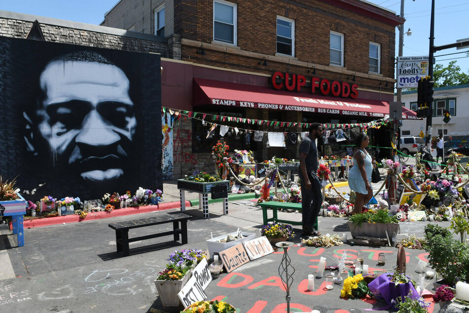 The area in front of Cup Foods has been named George Floyd Square and now serves as a memorial for Floyd.