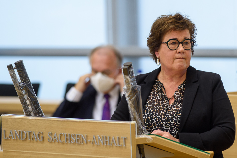 Sachsen-Anhalts Gesundheitsministerin Petra Grimm-Benne am Freitag im Landtag in Magdeburg.