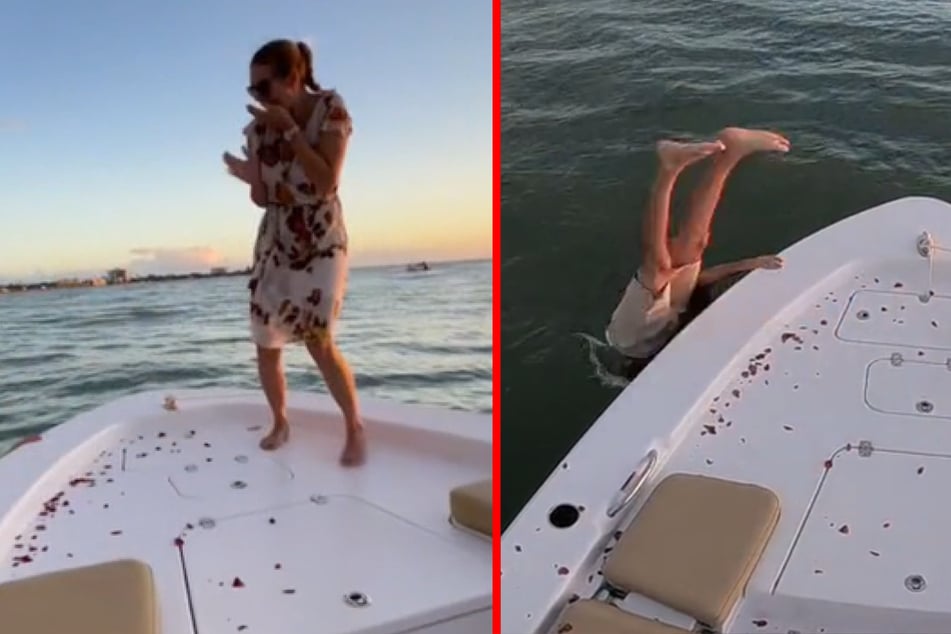 Mann will seiner Angebeteten einen Antrag machen: Sekunden später stürzt er sich vom Boot