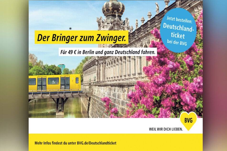 Nächster Halt: Zwinger! So schmücken sich die Berliner BVG mit Dresden.