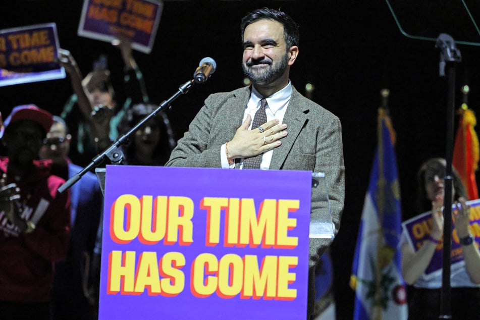 New York City Democratic mayoral nominee Zohran Mamdani speaks during a rally in Washington Heights on October 13, 2025.