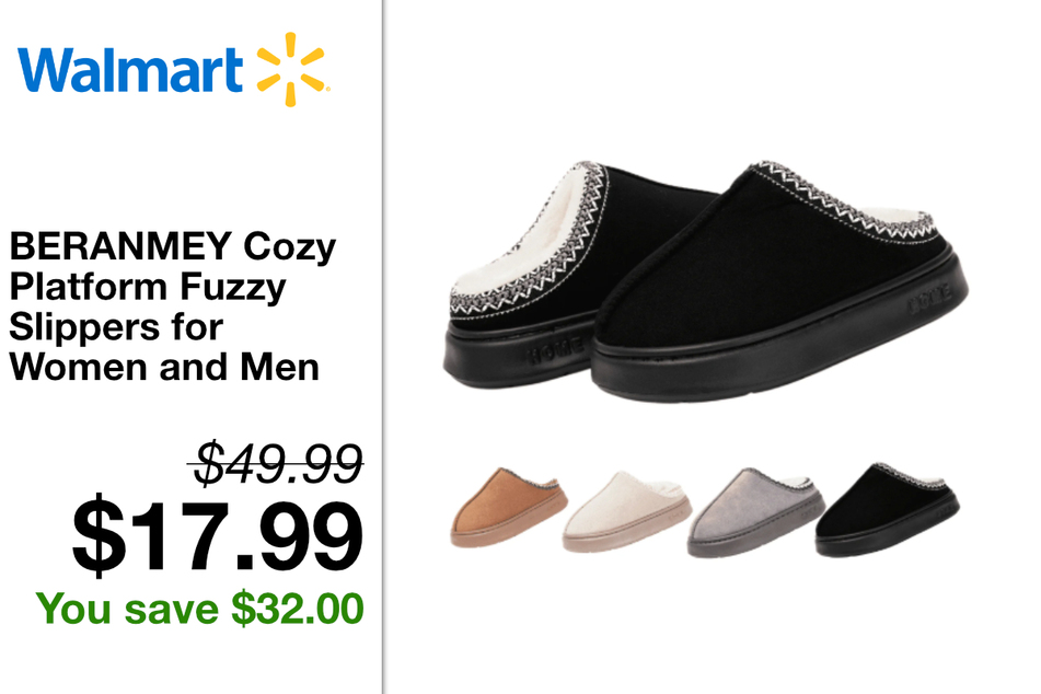 BERANMEY Cozy Platform Fuzzy Slippers for Women and Men