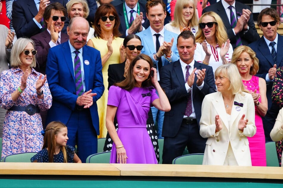 Princess Kate Middleton's (c.) appearance at Wimbledon will probably be her last public appearance this summer.