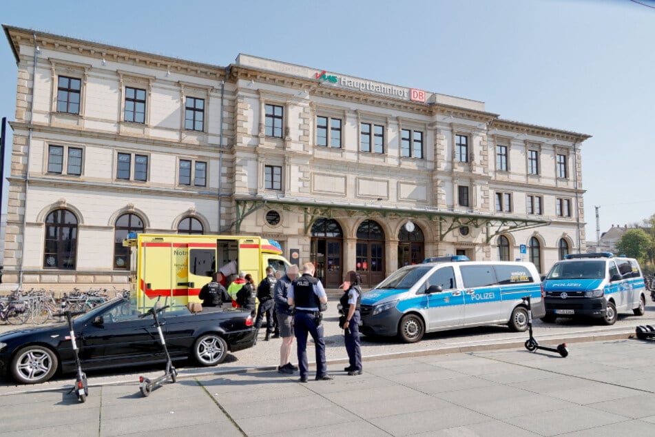 Der Bahnhofsvorplatz in Chemnitz.