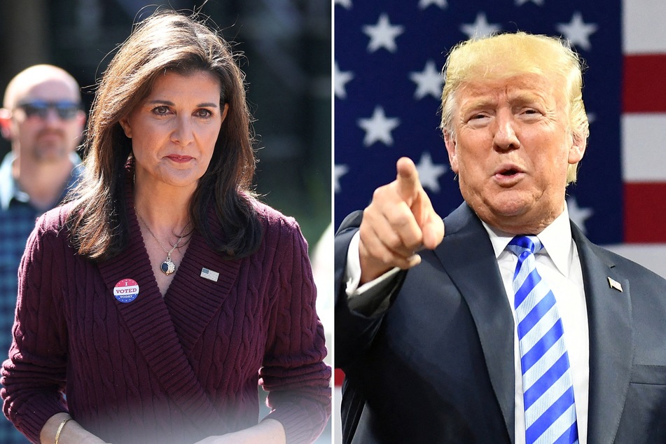 Donald Trump (r.) weighed in after a political network founded by the Koch brothers dropped their support of his challenger in the GOP primary, Nikki Haley.