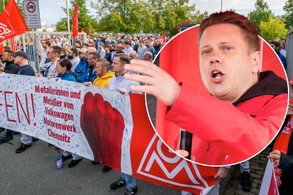 Chemnitz: Protest in Chemnitz: IG Metall fordert Kehrtwende für Zukunft der Auto-Industrie