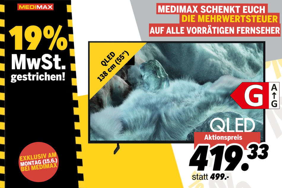 55-Zoll Samsung-Fernseher für 419,33 Euro.