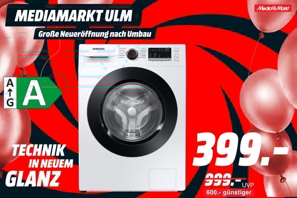 Samsung-Waschmaschine für 399 statt 999 Euro.
