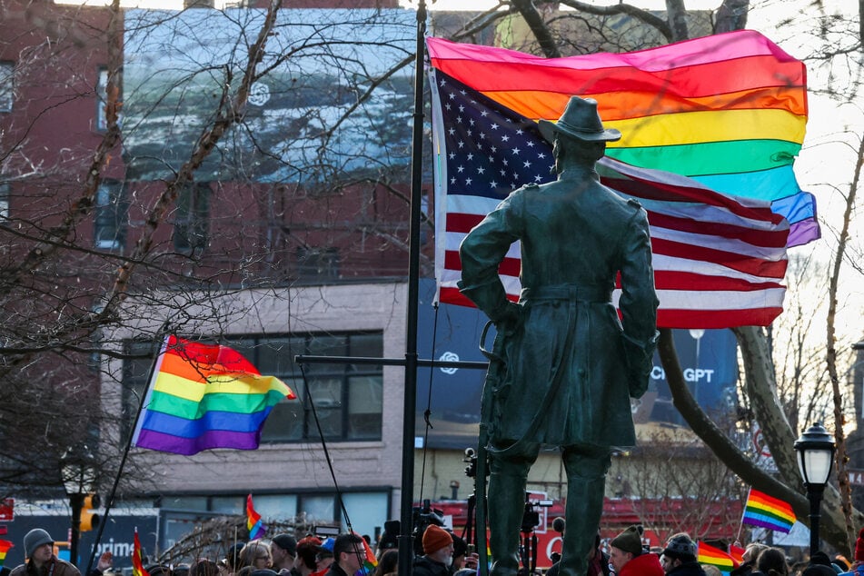 New Yorkers re-raise pride flag at Stonewall in defiant response to Trump administration