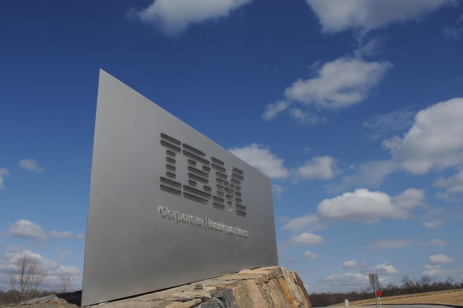 A sign marks the entrance to IBM Corporate Headquarters in Armonk, New York.