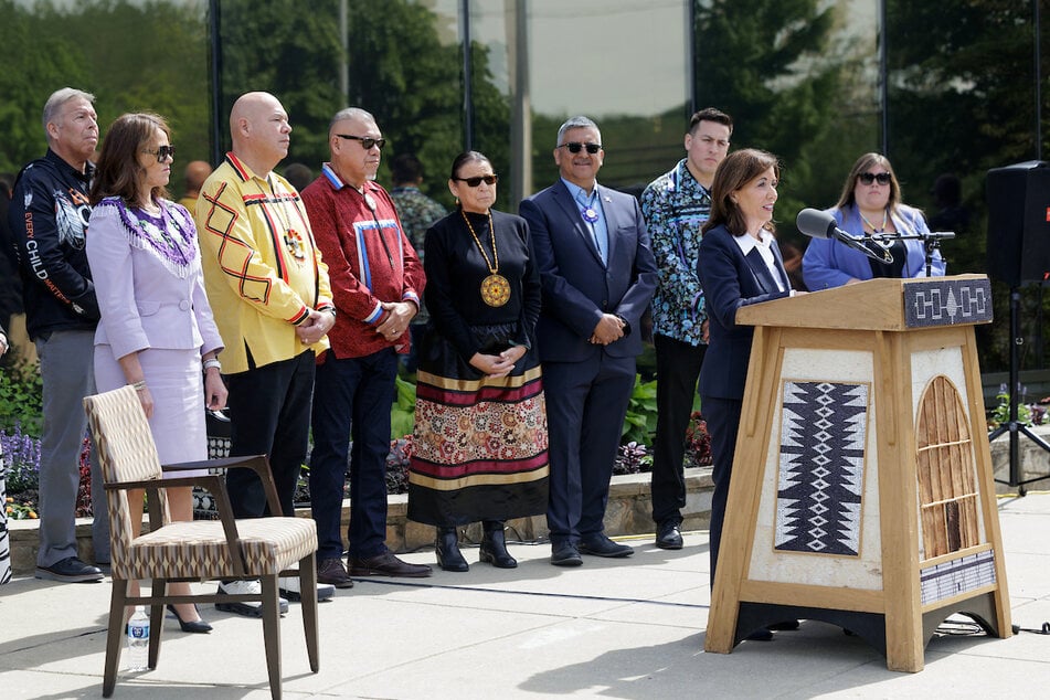 New York Governor Kathy Hochul visits the Seneca Nation and issues a formal apology for the state's role in the Thomas Indian School.