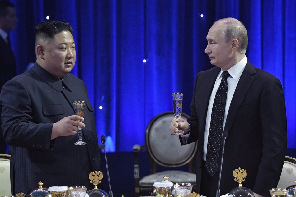 Kim Jong-un (l) and Vladimir Putin's meeting would come amid Ukraine's highly-scrutinized counteroffensive against Russia.