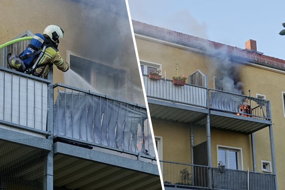 Dresden: Balkon-Brand in Dresden: Polizei geht von Kippen-Stummel aus!