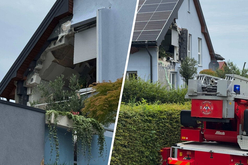 Explosion in Sachsen: Schädlingsbekämpfung endet mit Riesen-Loch in Hauswand