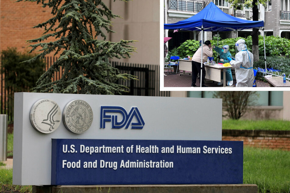 The FDA has approved a breath test for Covid-19, which, until now, has included only nasal or throat swabs (top r.).