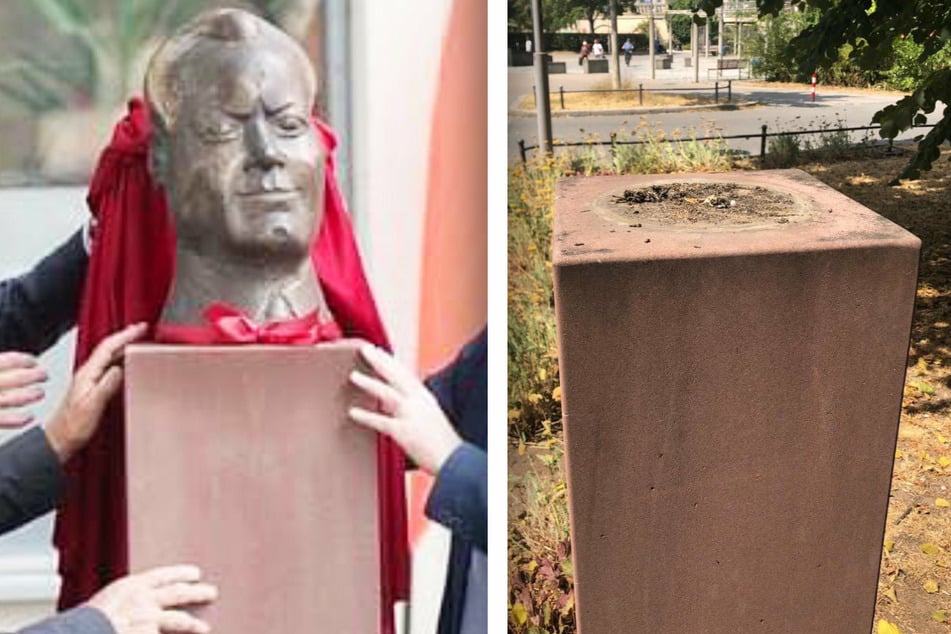 Die gestohlene Willy-Brandt-Büste vor der SPD-Geschäftsstelle in Nürnberg hat einen Wert von rund 12.000 Euro.
