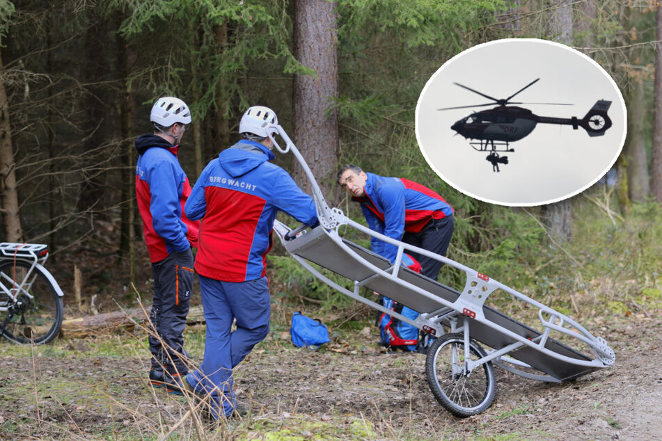Verletzte Frau im Wald gefunden: Bergwacht muss per Seilwinde retten