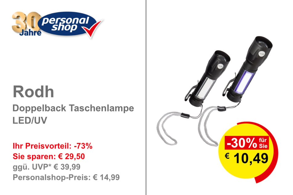 Rodh Doppelpack Taschenlampe LED/UV