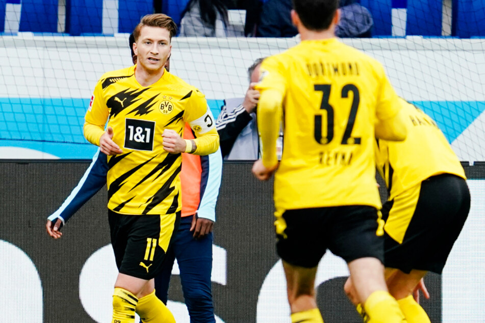 Marco Reus (l.) schoss Borussia Dortmund bei der TSG 1899 Hoffenheim zum 1:0-Auswärtssieg.