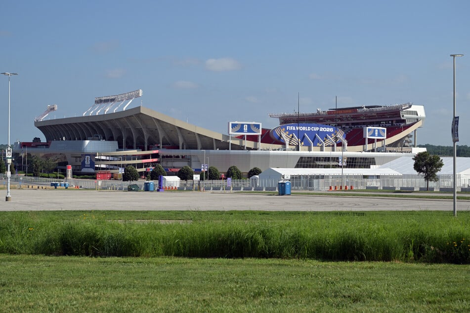 The Kansas City Stadium (temporarily renamed from Arrowhead Stadium) is pictured during the media tour day ahead of the FIFA World Cup on June 8, 2026.