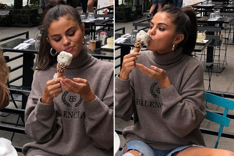 Selena Gomez was photographed enjoying ice scream in some throwback snaps shared on Thursday.