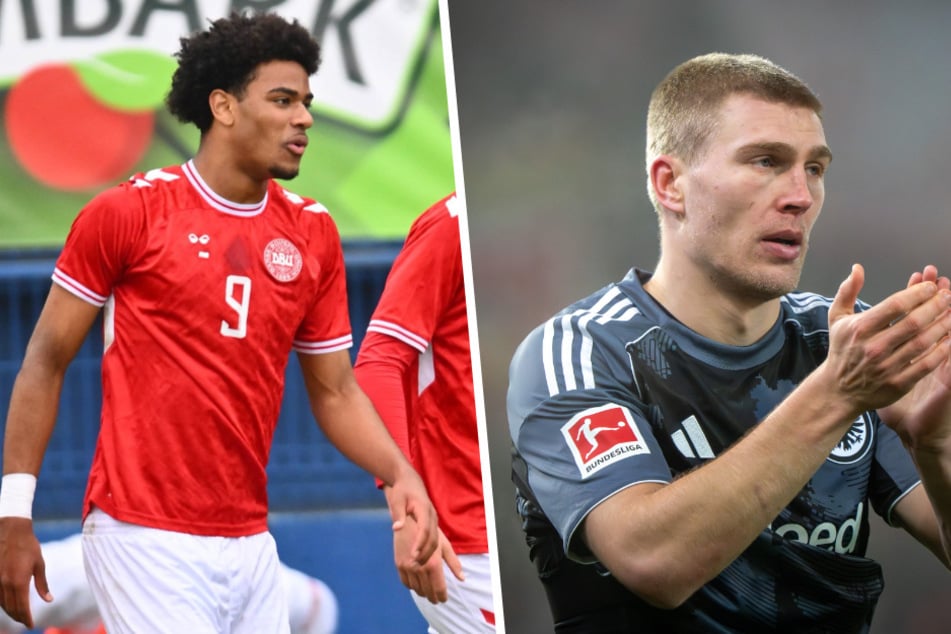 Der Abgang von Rasmus Kristensen (28, r.) soll schon fix sein. Bei der Verpflichtung von Malik Pimpong (18) muss die Eintracht nur noch letzte Details klären.