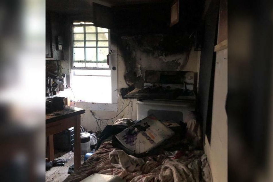 The fire began in the shelter's kitchen.