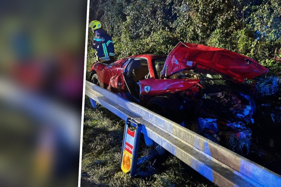 Unfall A2: Roter Ferrari nur noch Schrott! Trümmerteile liegen nach Unfall auf der A2 verstreut